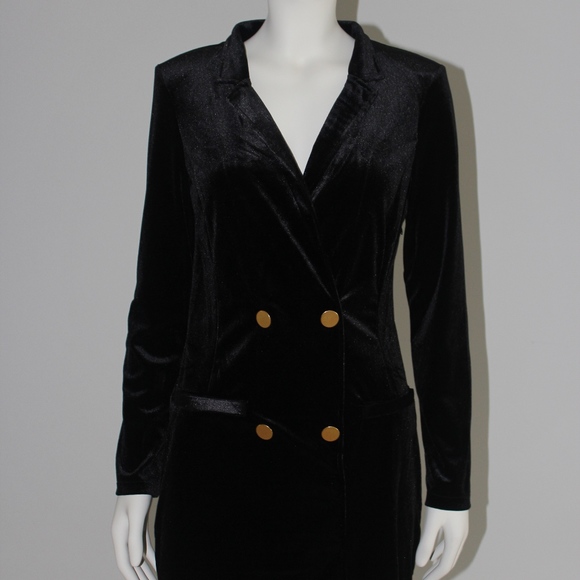 h&m black blazer dress